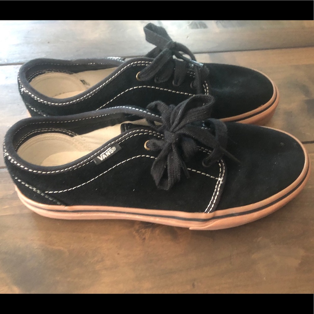 Boys black leather vans size 3.5 shoes